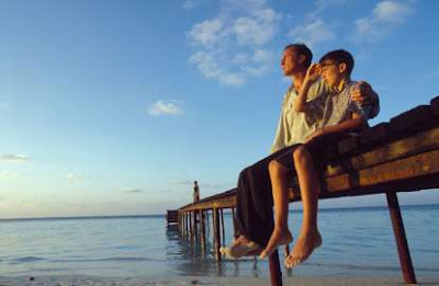 Sitting on a dock