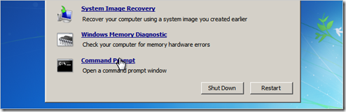 Windows Recovery Command Prompt