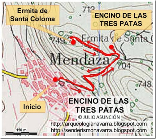 Mapa ruta Encino de las tres patas
