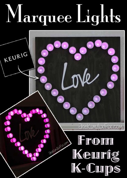 Heart marquee light from Kcups