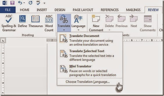 Microsoft Word Translate