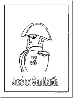 Dibujo para colorear del General San martín