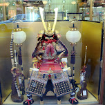 a samurai costume miniature in Kyoto, Japan 