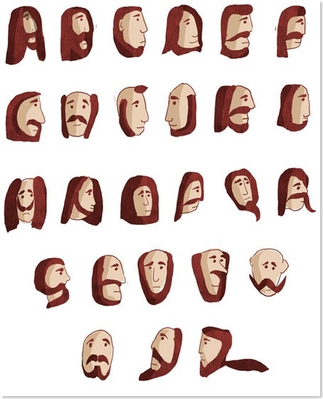 beard-mane alphabet