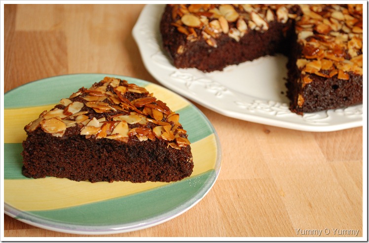 Chocolate Almond Upside-Down Cake