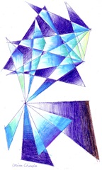Desen abstract cu triunghiuri gen Kandinsky