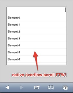 Scroll con momentum en iOS con -webkit-overflow-scrolling