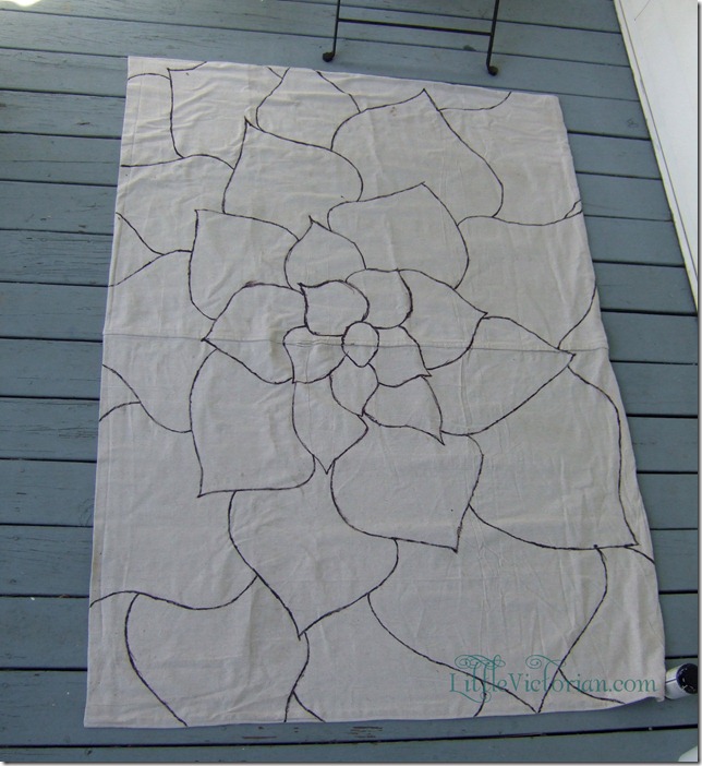 inexpensive outdoor diy painted drop cloth rug