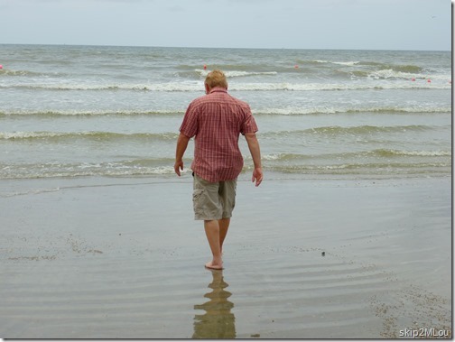 June 10, 2013: Ken dipping his toes into the Gulf of Mexico