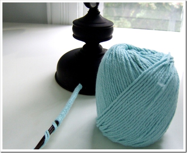Wrap lamp cord in yarn