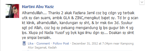 testimoni gla complex ubat untuk hamil