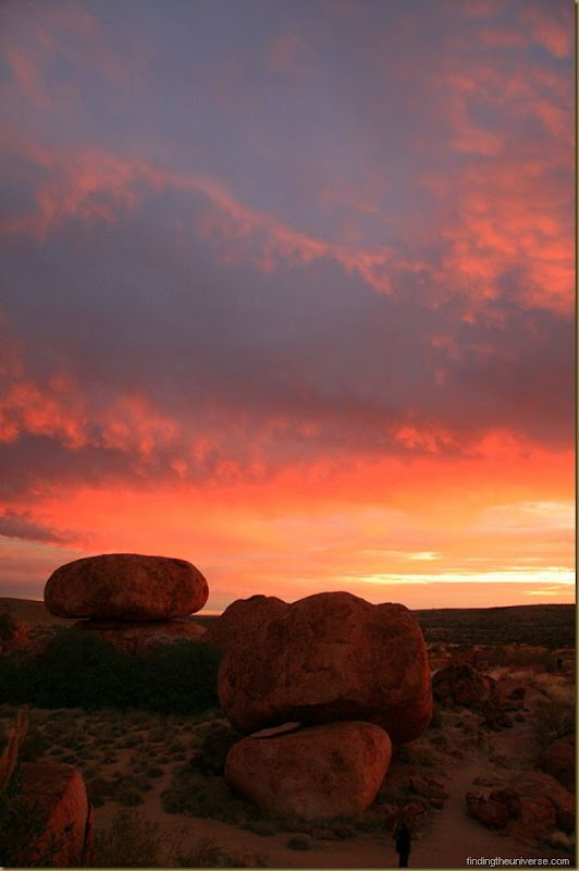 Sunset over the Devils Marbles