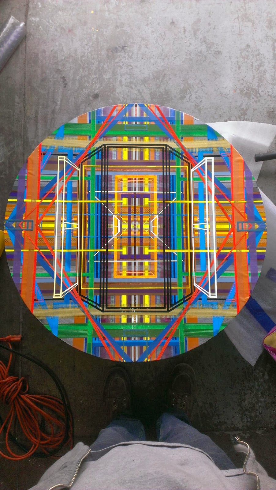 TAPED METAL CANVAS In the works,,, round metal canvas