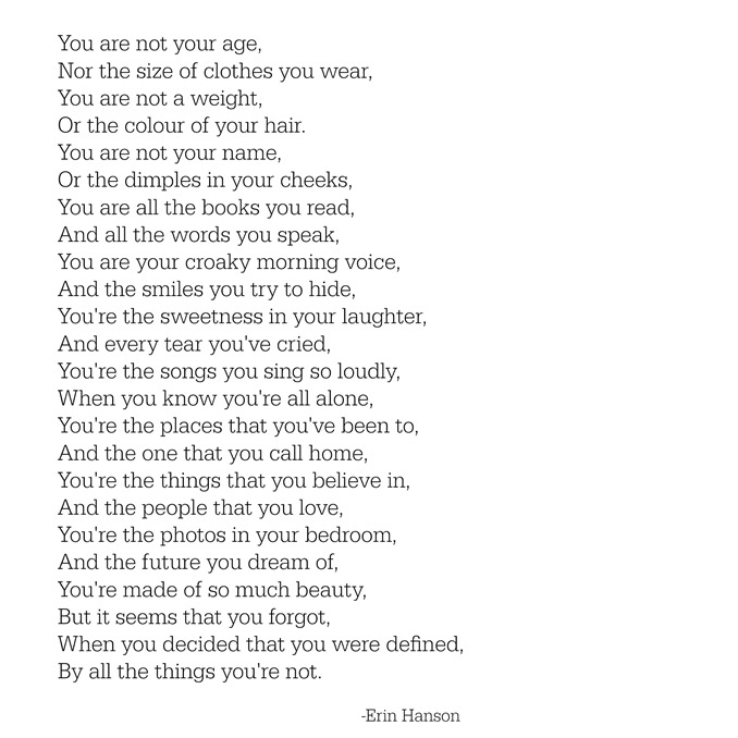 you are not -- erin hanson