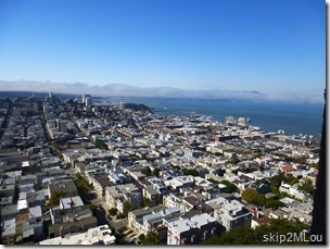 Oct 21, 2013: View from the top of Coit Tower. Golden Gate Bridge is hiding in the marine layer