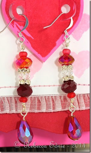 rows of hearts earrings