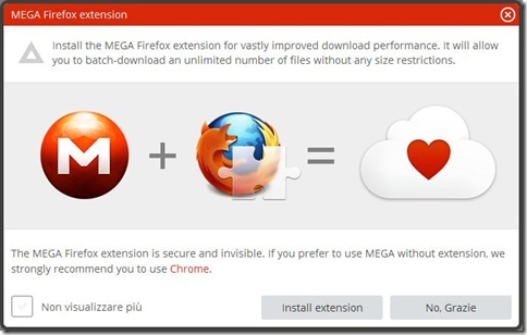 MEGA estensione ufficiale per Firefox