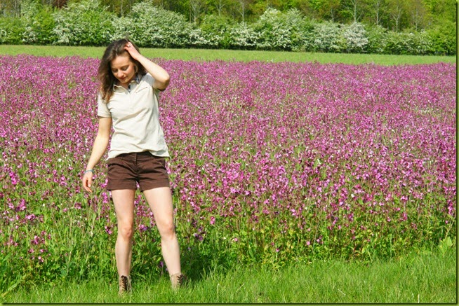 girl in wildflower meadow