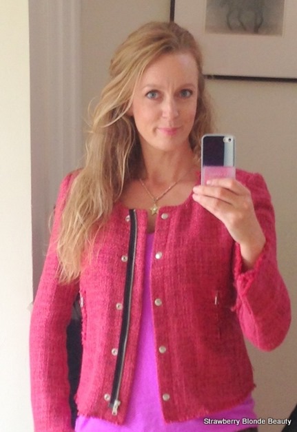 In the Pink: Benetton Boucle Jacket | Strawberry Blonde