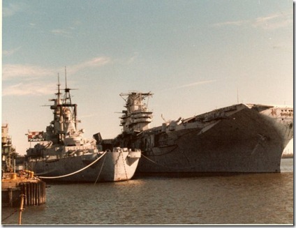 USSWisconsinBB63&UssSgangri-LaCVA38peirmatesinmothballfleetPhilaPA1985.jpg