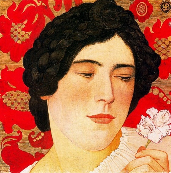 Young Girl with Carnation, 1908, Ernest Bieler