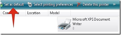Set As Default option to select primary Printer