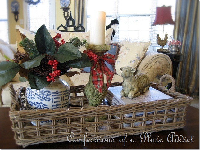 CONFESSIONS OF A PLATE ADDICT Burlap and Plaid Mantel