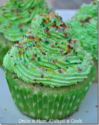 Lime Jello Poke Cupcakes