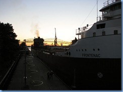 5242 Michigan - Sault Sainte Marie, MI - Soo Locks  - Canadian freighter Frontenac inside MacArthur Lock