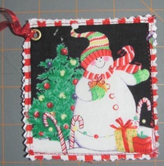 2011 Christmas fabric gift tag snowman2