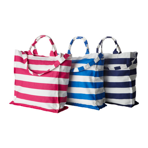These graphic beach bags are under 10. (ikea)