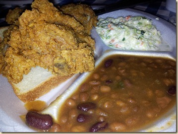 Fried Chicken and Beans