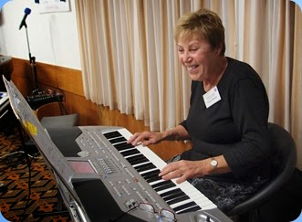 Yvonne Moller playing her Korg Pa1X. Photo courtesy of Dennis Lyons
