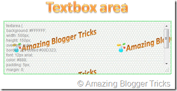 textbox area