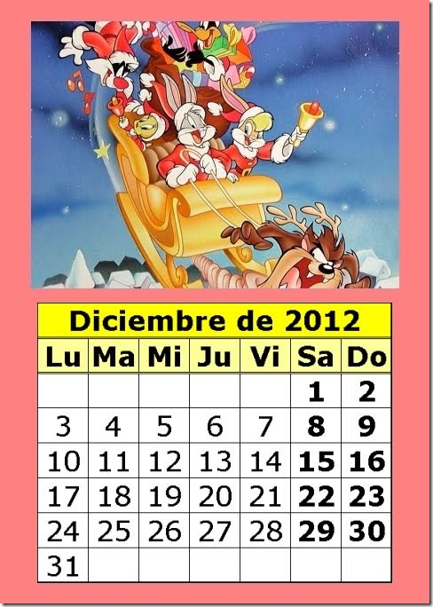 calendario-diciembre-2012-dibujos-animados