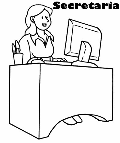 pic Facil Dibujo De Secretaria colorear dibujos de secretarias