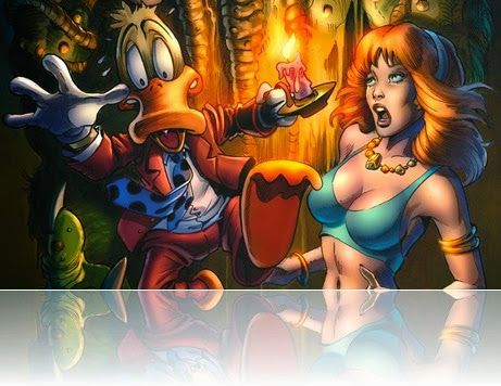 Howard the Duck saving some radical damsel in distress