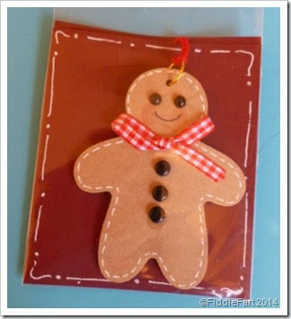 Wooden gingerbread man tag. tree decoration.