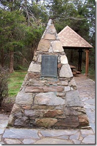 Pyramid monument where home use to exist where Marshall was born