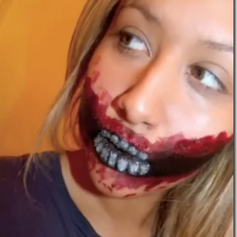 Maquillaje halloween zombie dientes descarnados