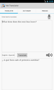 Lastest Yak English/Spanish Translator APK