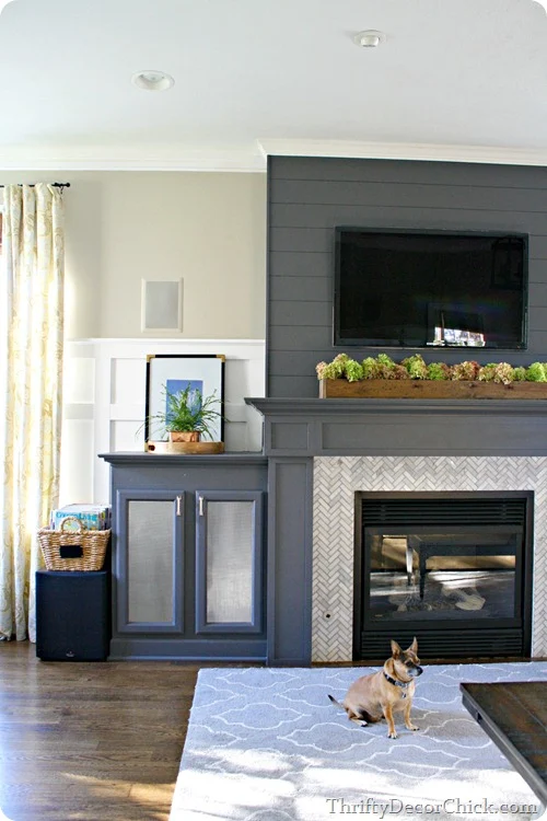 gray fireplace