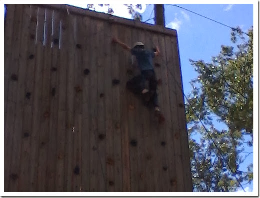 Zachary on climbing wall