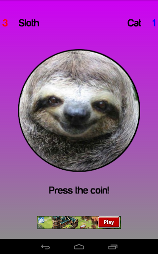 【免費娛樂App】Cat or Sloth Coin Toss-APP點子