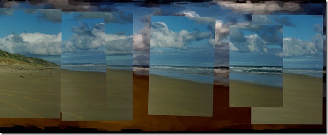 Collage of images overlayed on art version of the panorama above