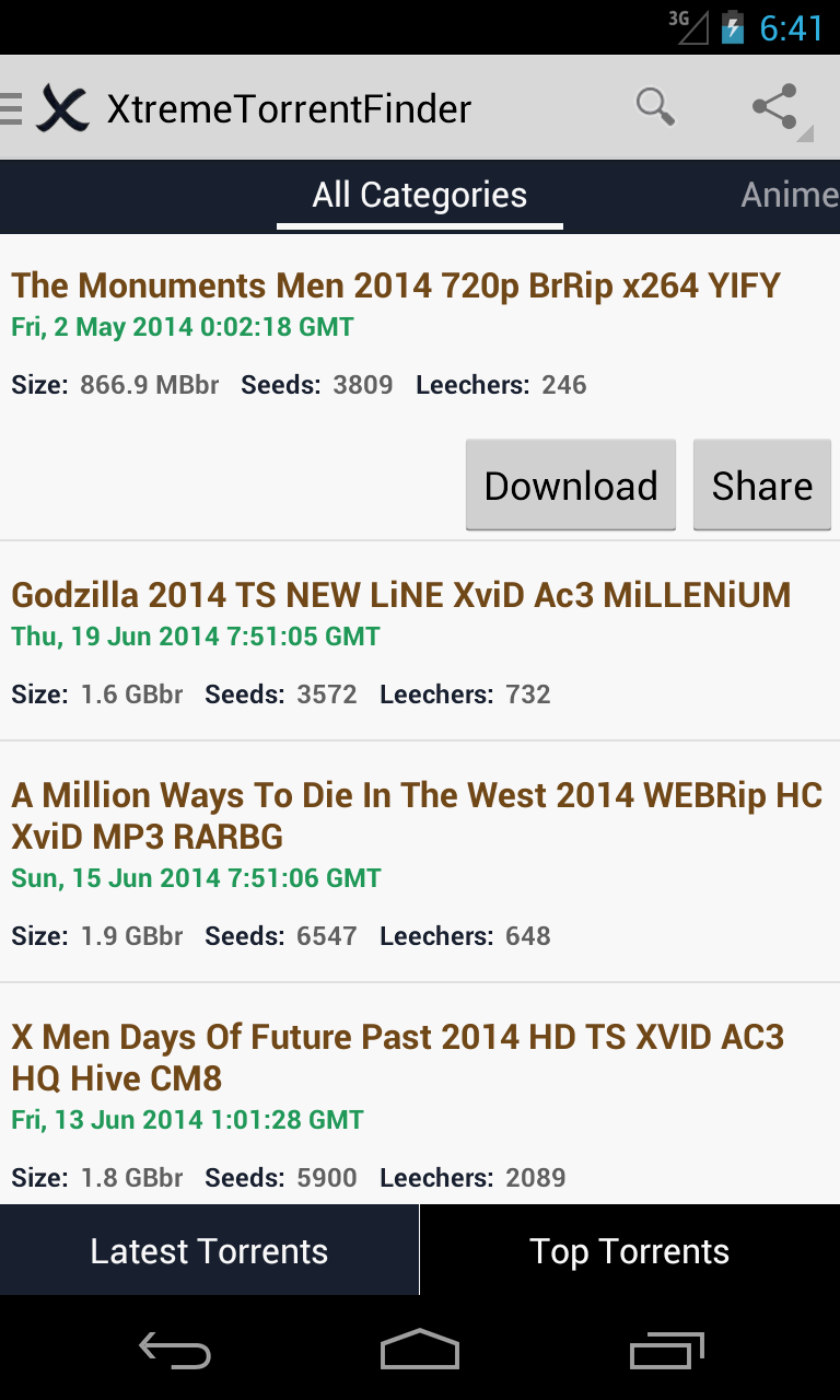 XtremeTorrentFinder+ (AdsFree) Screen 3