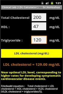 Clinical Lab LDL calculator