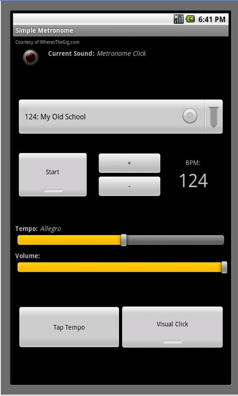 Android application Simple Metronome screenshort
