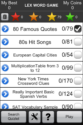 Lex Flashcard Game for Quizlet