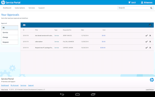 HP Service Request Catalog Screenshots 2